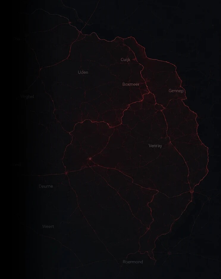 Kaart van Land van Cuijk, Oost-Brabant en Noord-Limburg